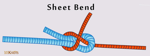 image displaying sheet bend knot